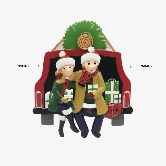 Woody Car Family of 2 Ornament